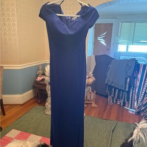 Elegant Blue Off-Shoulder Dress